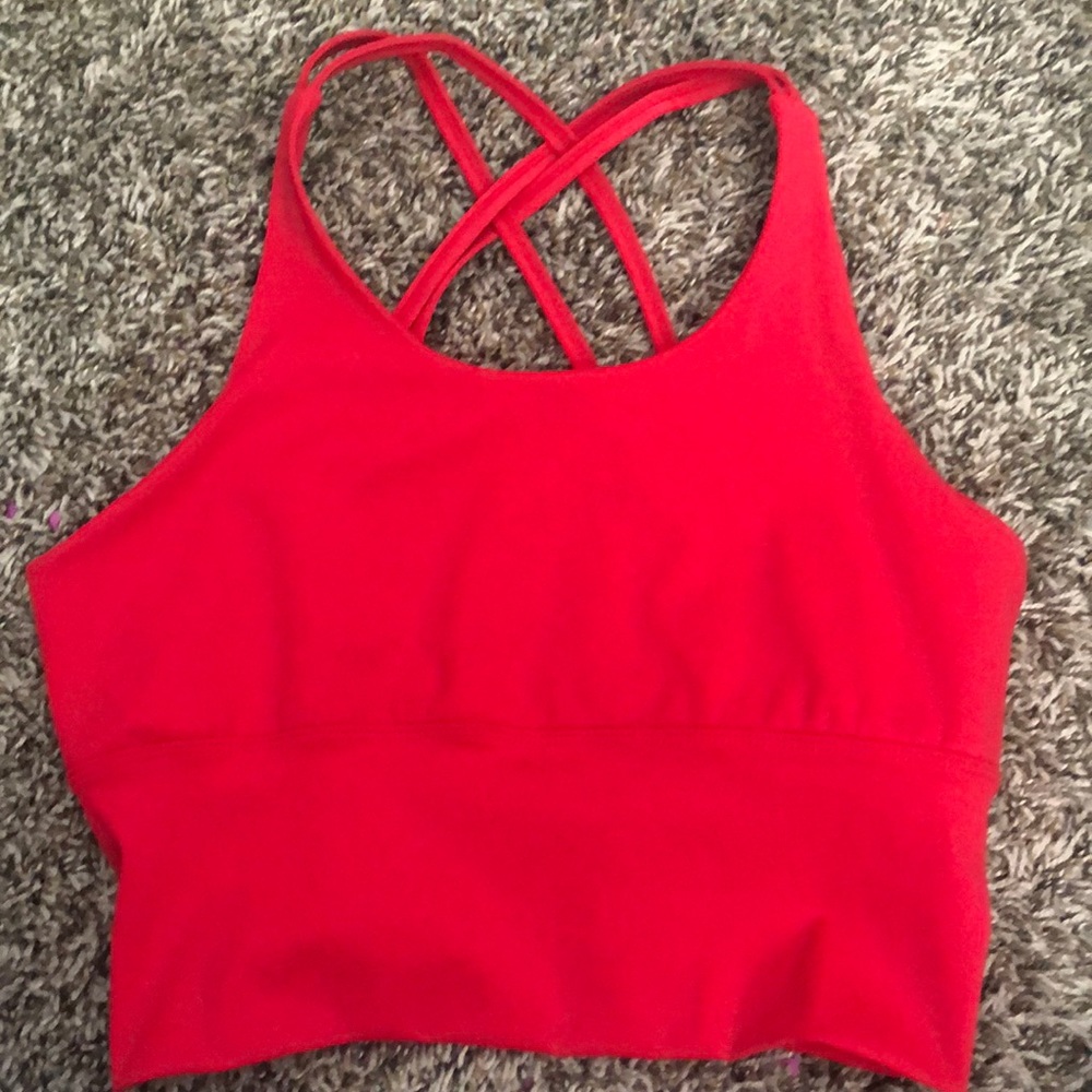 Red Long line Sports bra